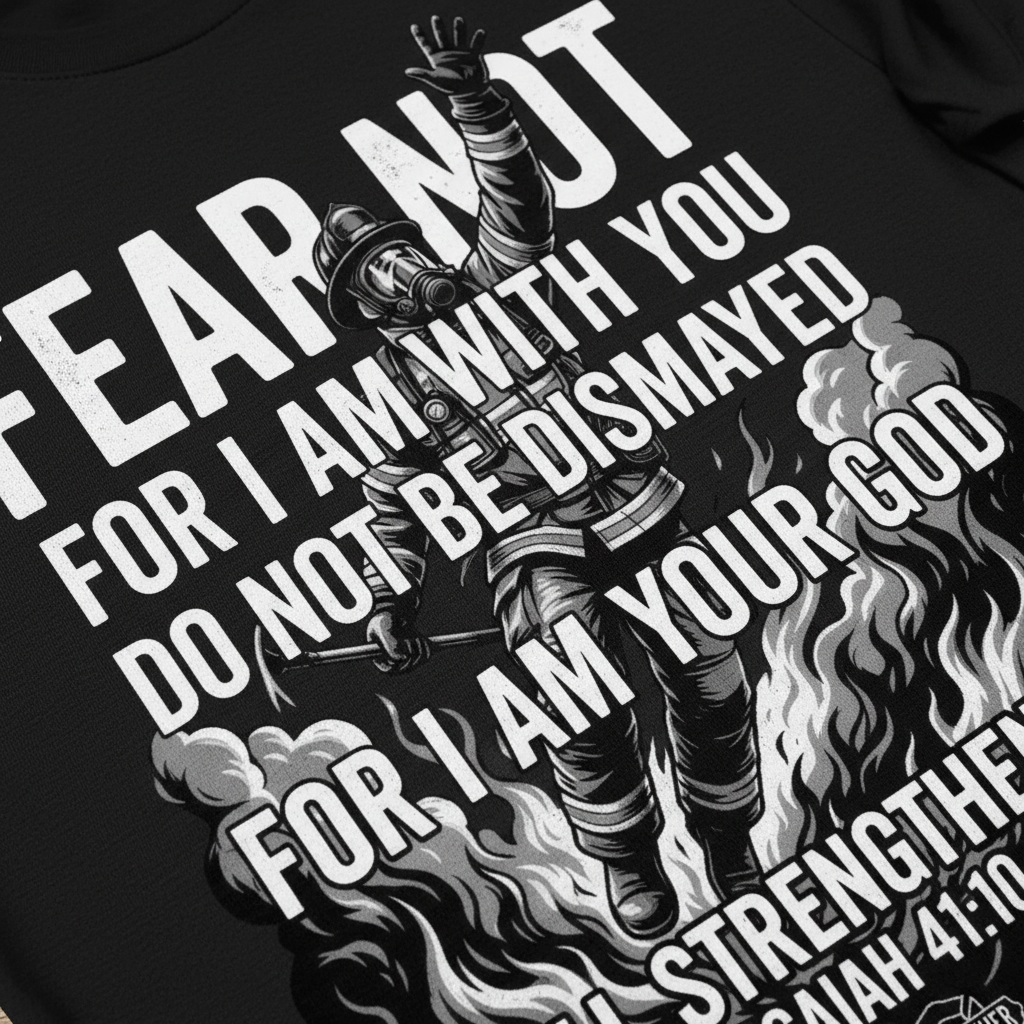 Fear Not Firefighter T-Shirt__detail