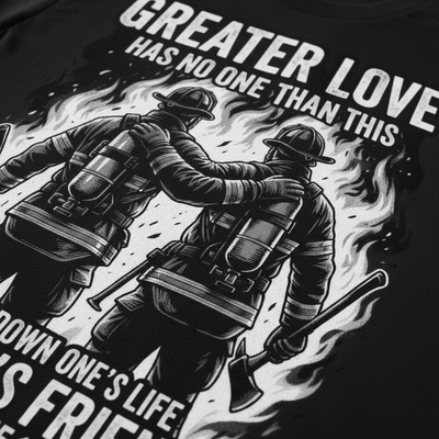 Greater Love Firefighter T-Shirt__detail
