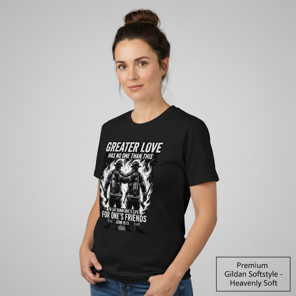 Greater Love Firefighter T-Shirt__benefit
