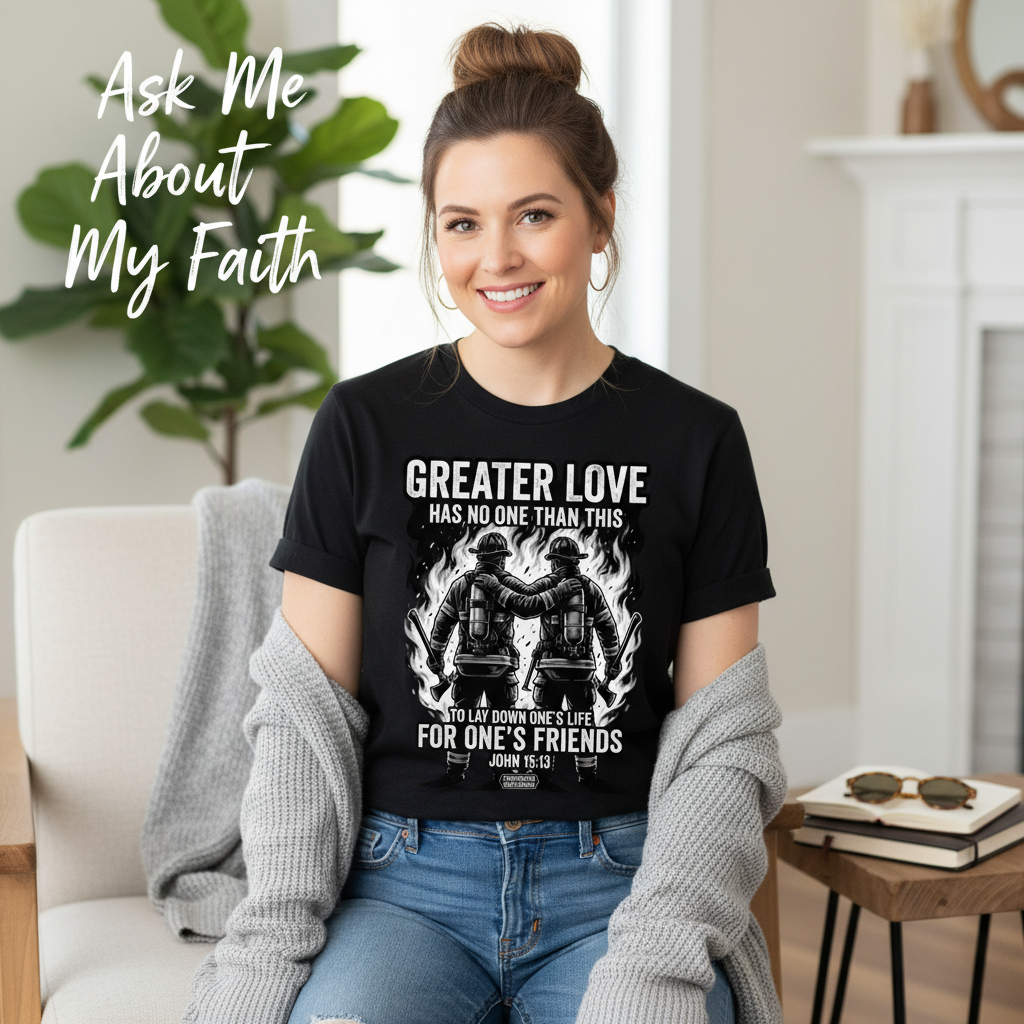Greater Love Firefighter T-Shirt__pair