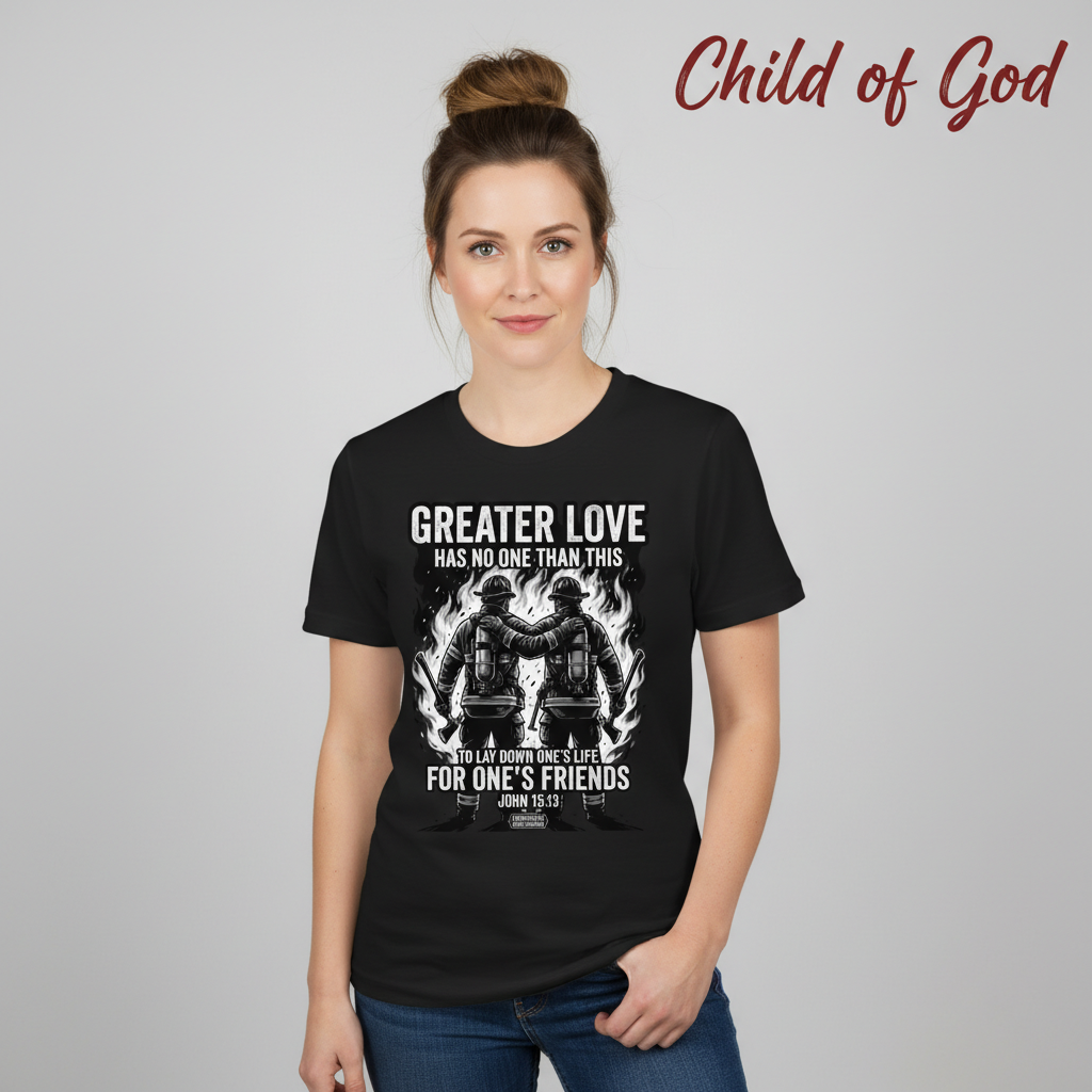 Greater Love Firefighter T-Shirt__hero