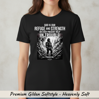 Firefighter Psalm 46:1 T-Shirt__space