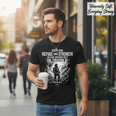 Firefighter Psalm 46:1 T-Shirt__use