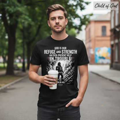 Firefighter Psalm 46:1 T-Shirt__lifestyle