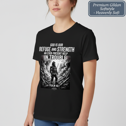 Firefighter Psalm 46:1 T-Shirt__benefit