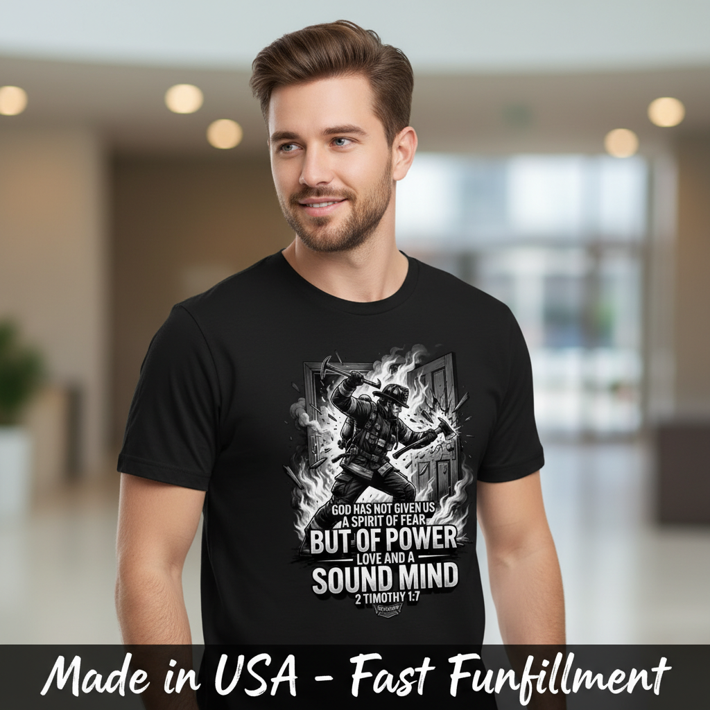 Fearless Firefighter Faith T-Shirt__space