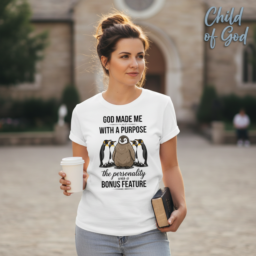 Purpose and Personality Penguin T-Shirt__lifestyle
