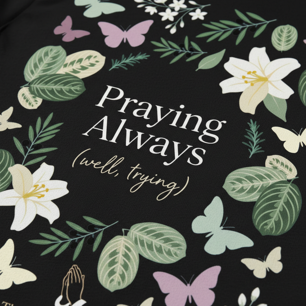 Praying Always (Well, Trying) T-Shirt__detail