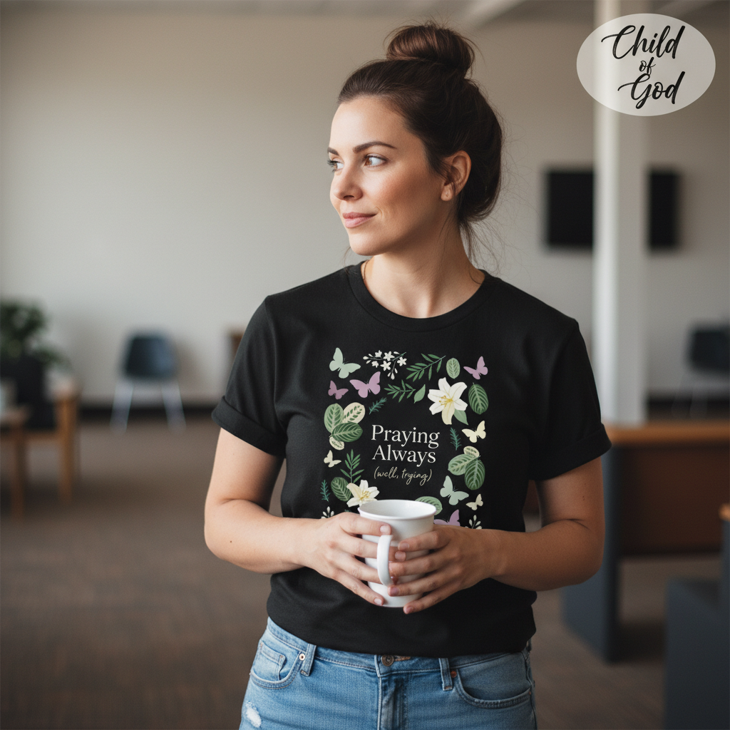 Praying Always (Well, Trying) T-Shirt__lifestyle