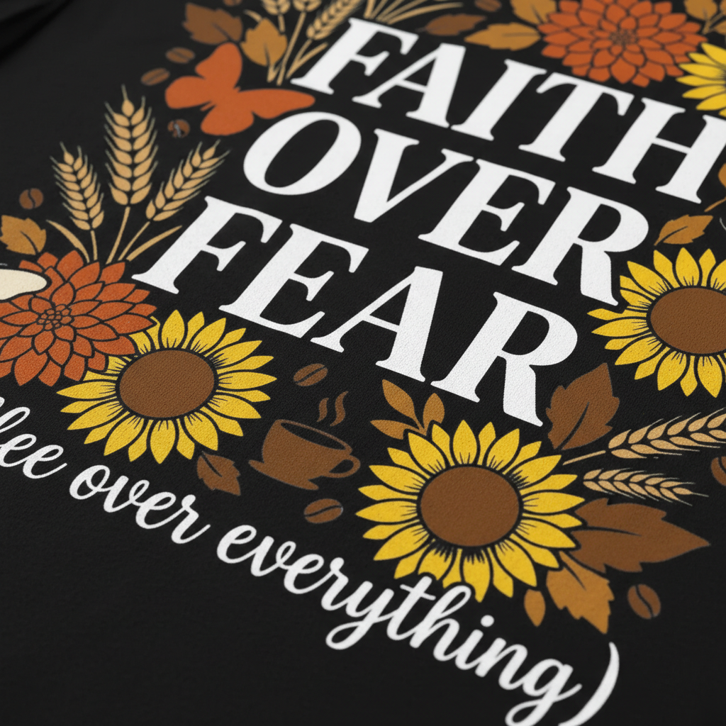 Faith Over Fear (& Coffee) T-Shirt__detail