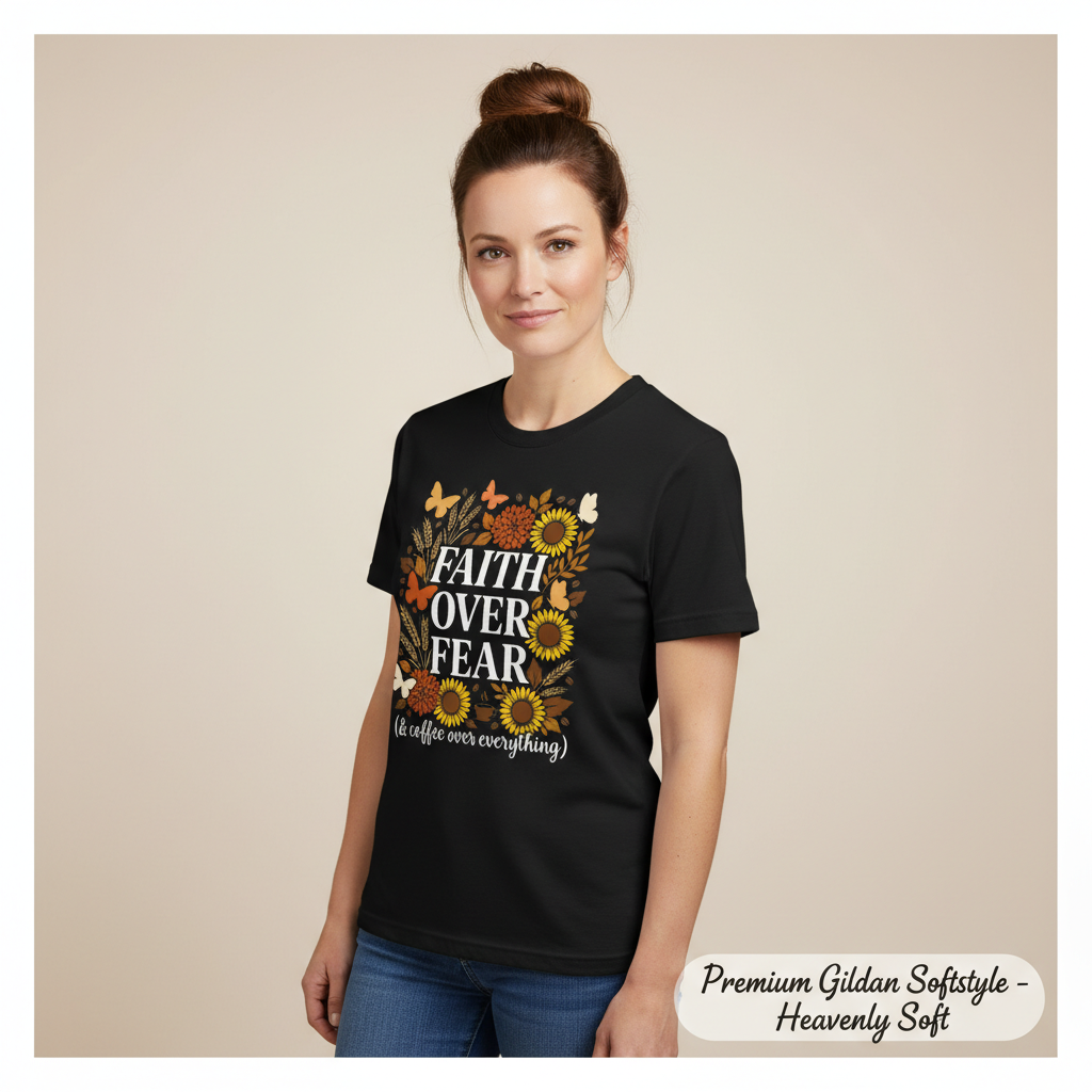 Faith Over Fear (& Coffee) T-Shirt__space