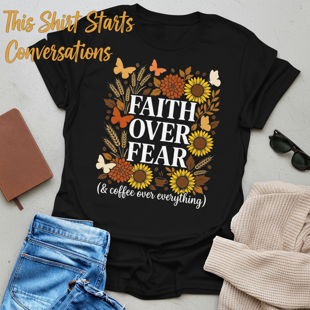 Faith Over Fear (& Coffee) T-Shirt__pair