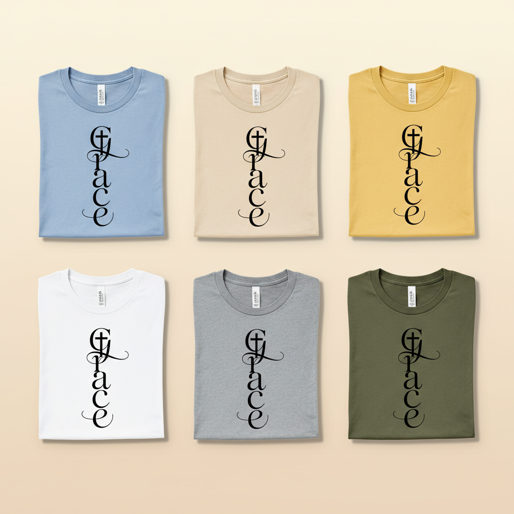 By Grace of God T-Shirt_6color_grid