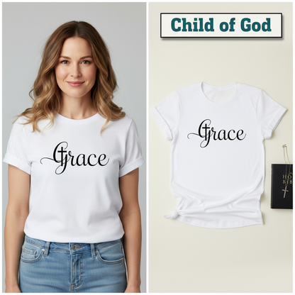 By Grace of God T-Shirt_model_flat
