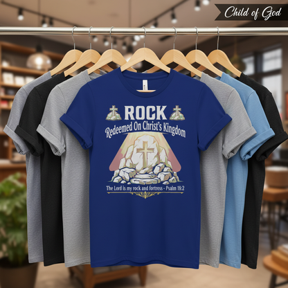 Christ the Rock Fortress T-Shirt_boutique_rack