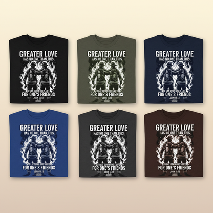 Greater Love Firefighter T-Shirt_6color_grid