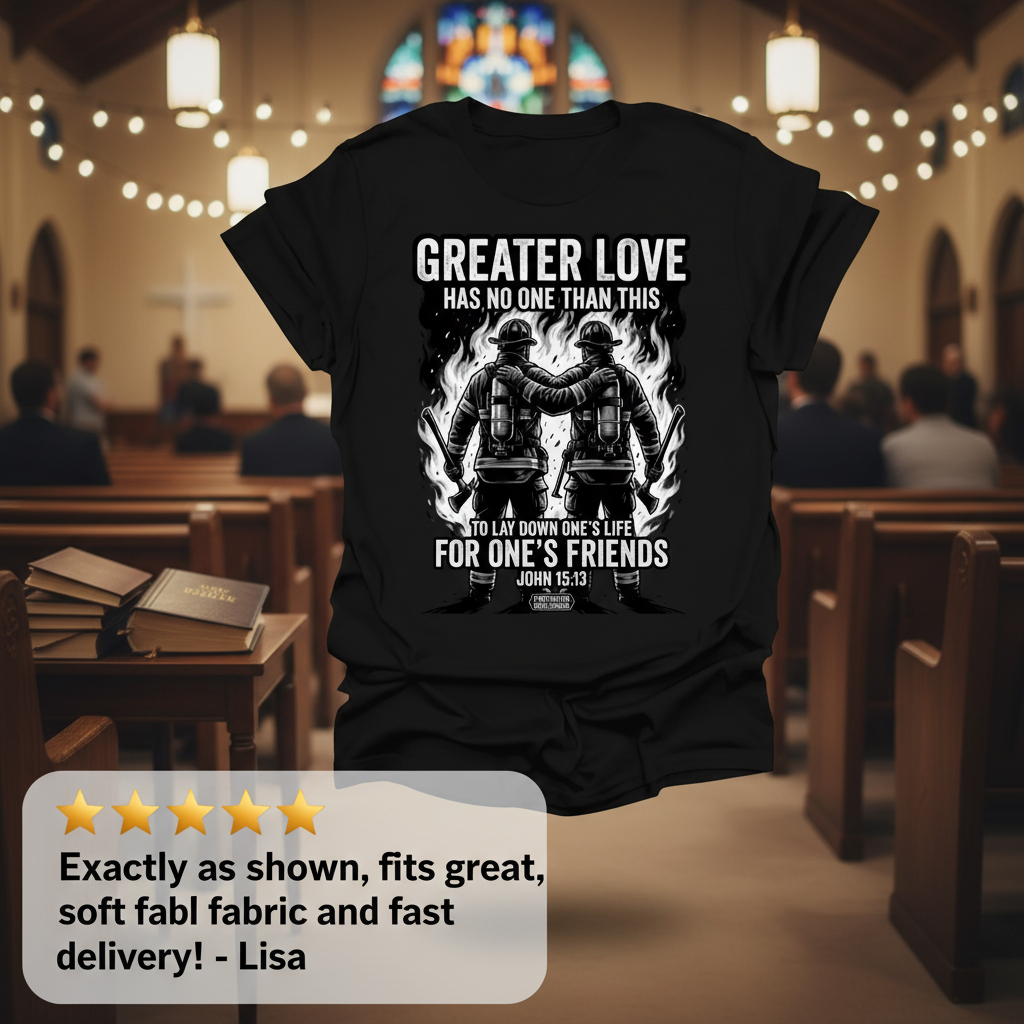 Greater Love Firefighter T-Shirt_review_5star