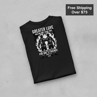 Greater Love Firefighter T-Shirt_fold_tilt