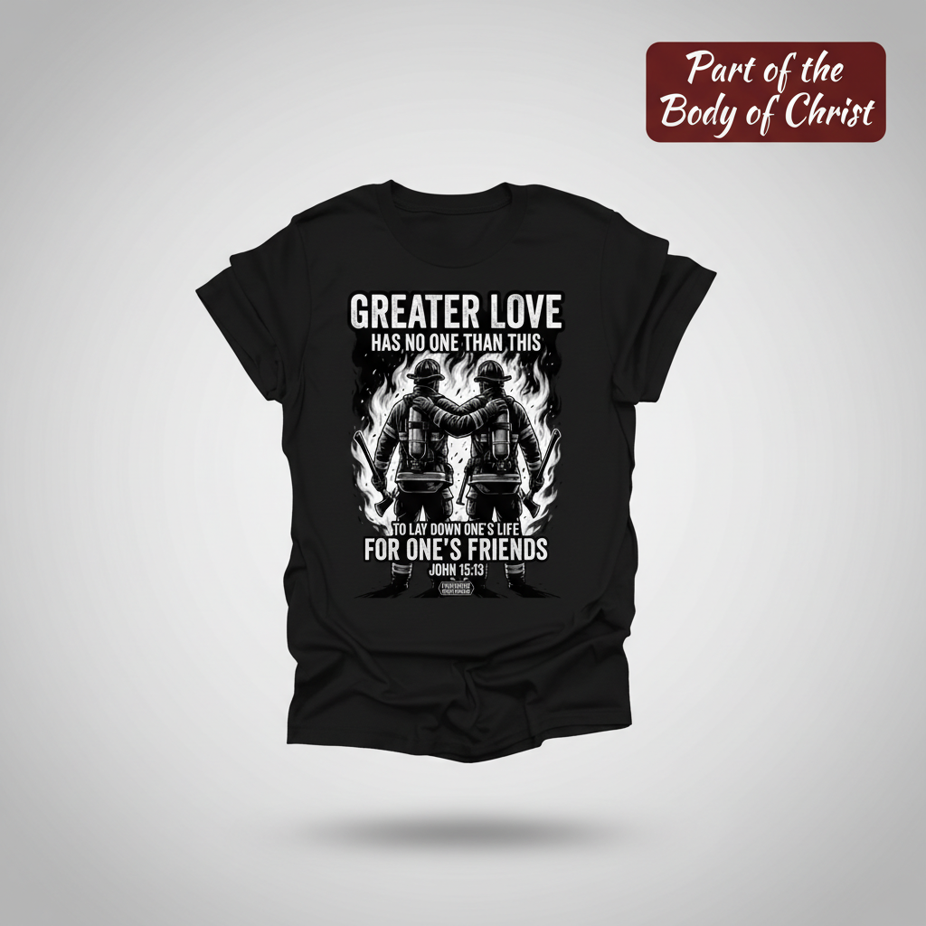 Greater Love Firefighter T-Shirt_3d_float