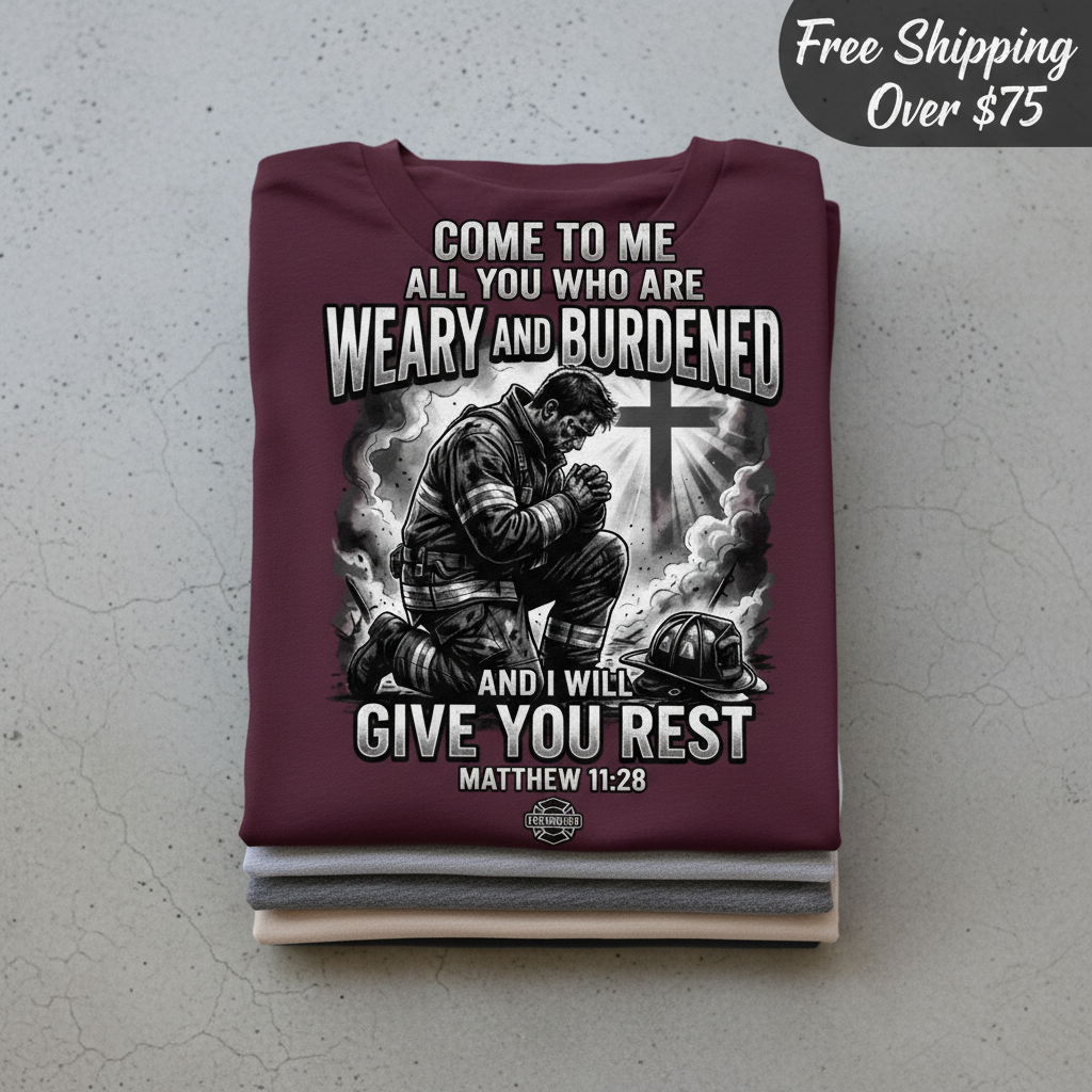Give You Rest Firefighter T-Shirt_stacked_flatlay