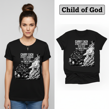 Law of Christ Firefighter T-Shirt_model_flat