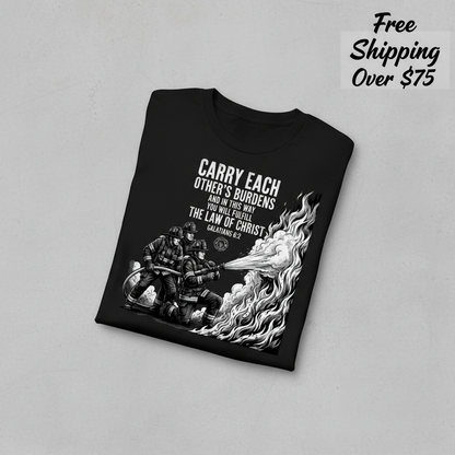 Law of Christ Firefighter T-Shirt_fold_tilt