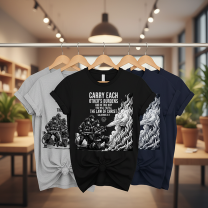 Law of Christ Firefighter T-Shirt_boutique_rack