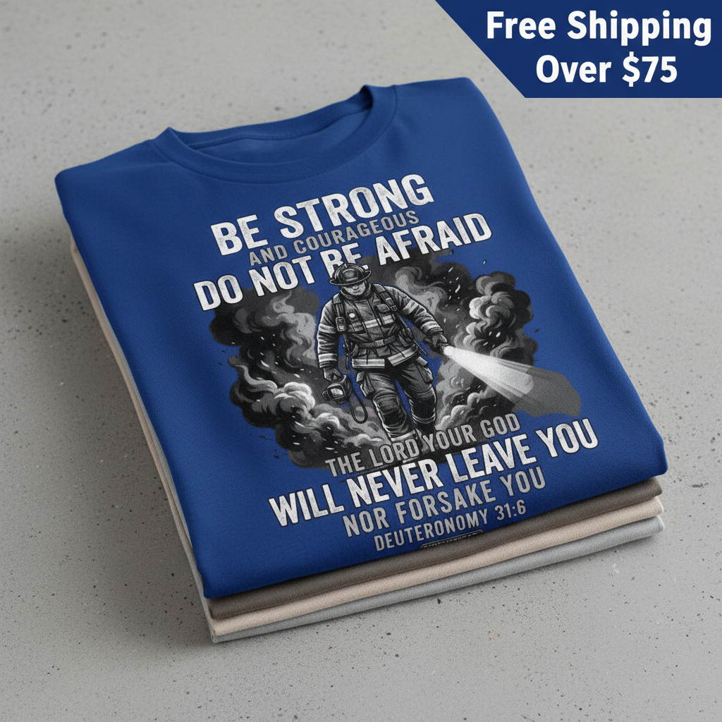 Fearless Firefighter Faith T-Shirt_stacked_flatlay