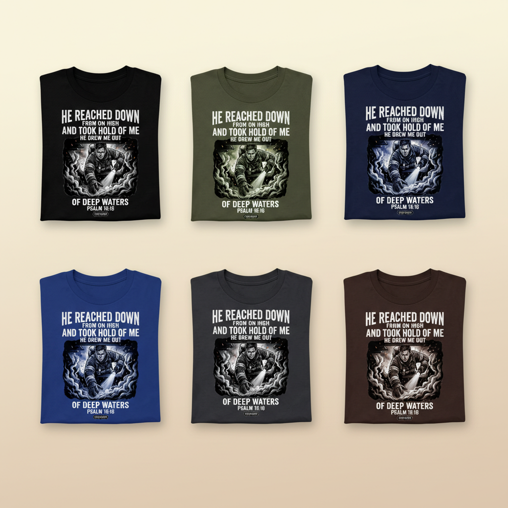 Rescued by Faith T-Shirt_6color_grid