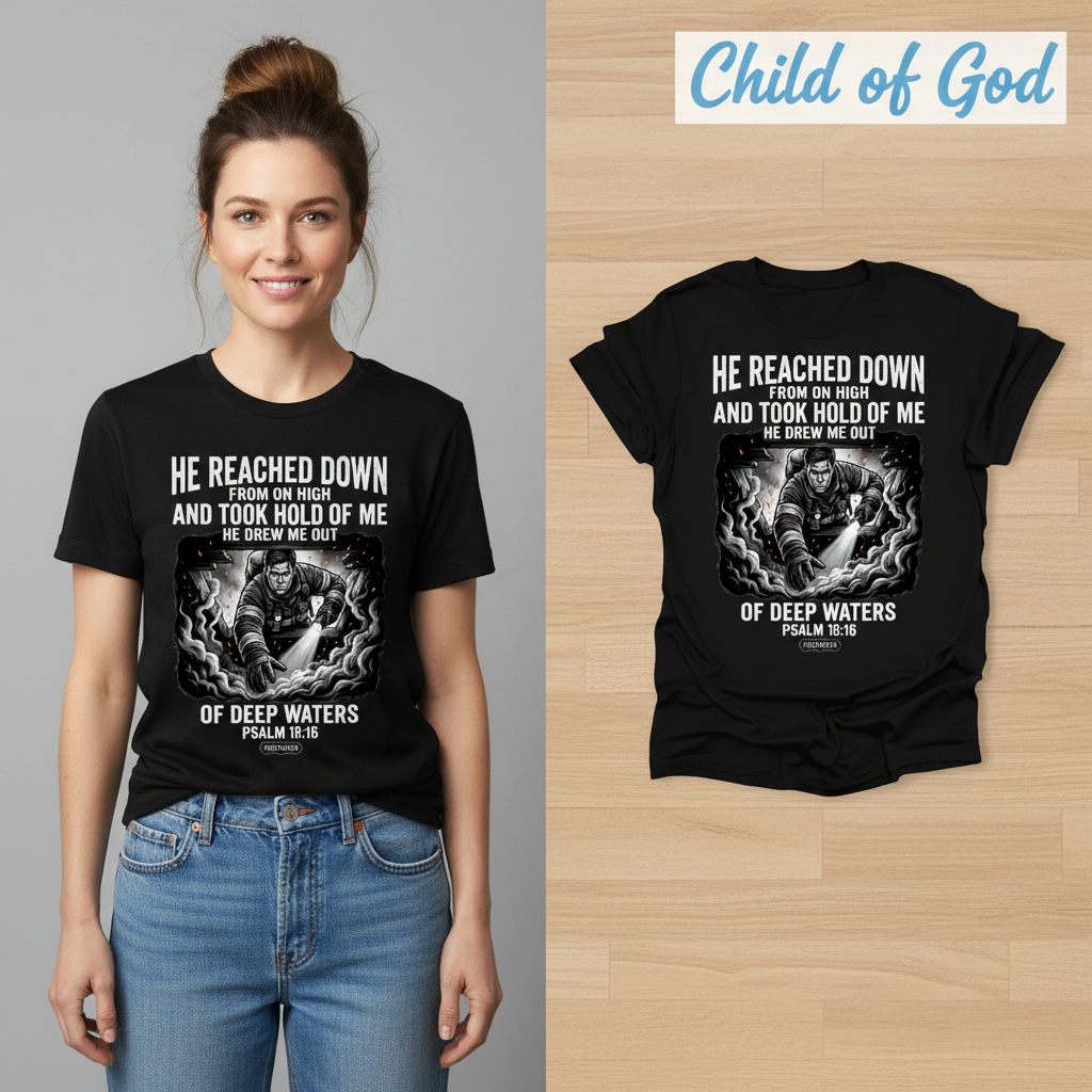 Rescued by Faith T-Shirt_model_flat