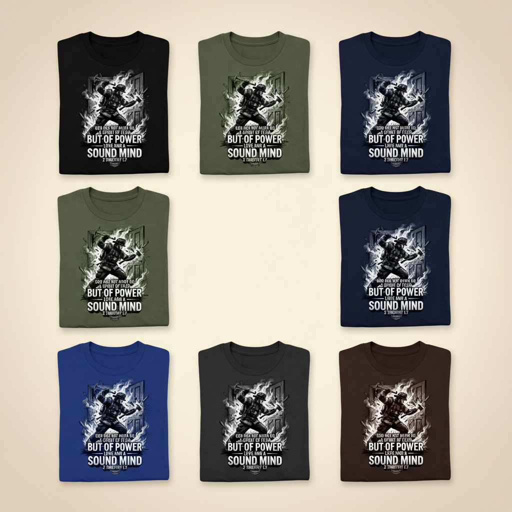 Fearless Firefighter Faith T-Shirt_6color_grid