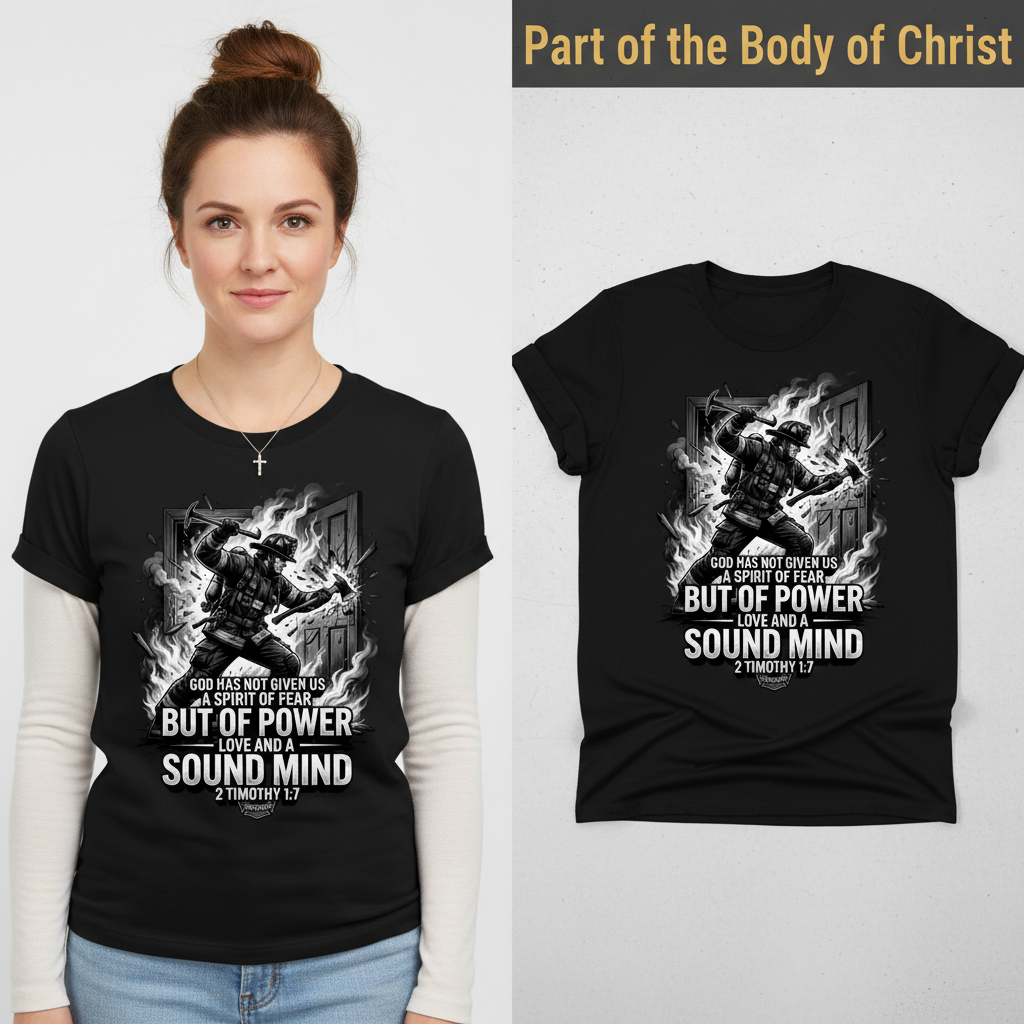 Fearless Firefighter Faith T-Shirt_model_flat