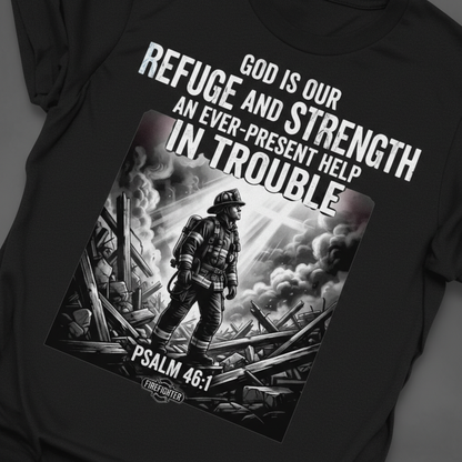 Firefighter Psalm 46:1 T-Shirt_extreme_za