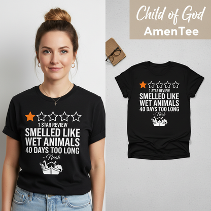 Noah's 1-Star Ark Review T-Shirt_model_flat
