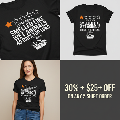 Noah's 1-Star Ark Review T-Shirt_4_panel