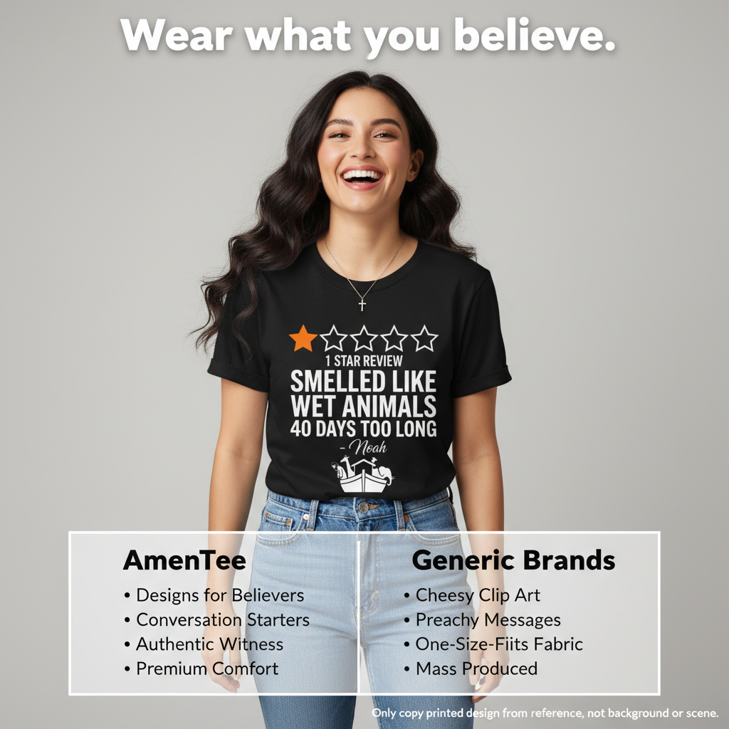 Noah's 1-Star Ark Review T-Shirt_product_table