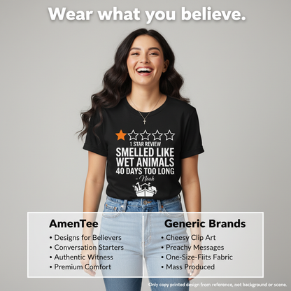 Noah's 1-Star Ark Review T-Shirt_product_table