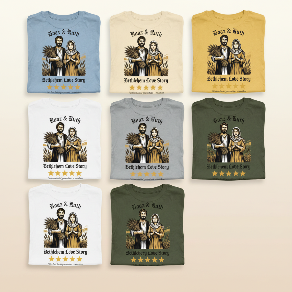 Boaz & Ruth Bethlehem Love Story T-Shirt_6color_grid
