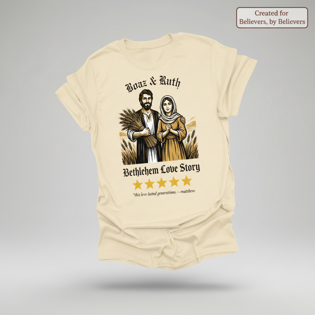 Boaz & Ruth Bethlehem Love Story T-Shirt_3d_float