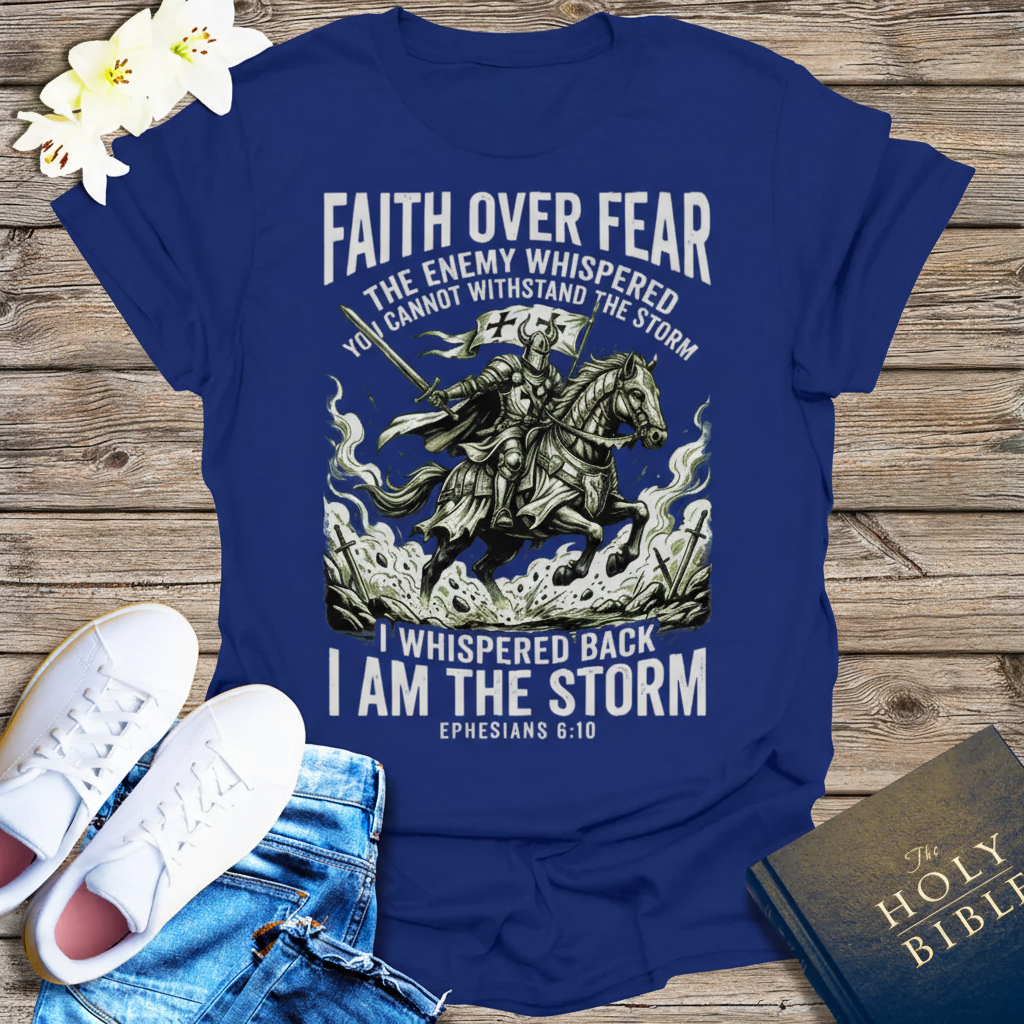 Faith Over Fear Warrior T-Shirt_dual_model_life