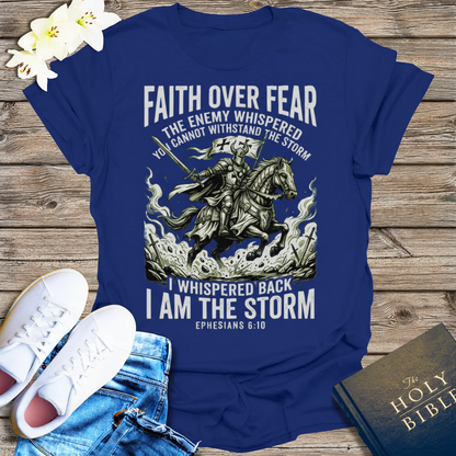 Faith Over Fear Warrior T-Shirt_dual_model_life