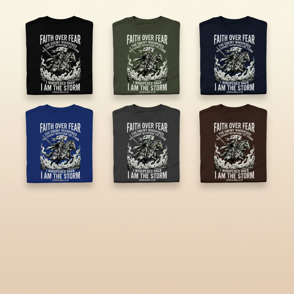 Faith Over Fear Warrior T-Shirt_6color_grid