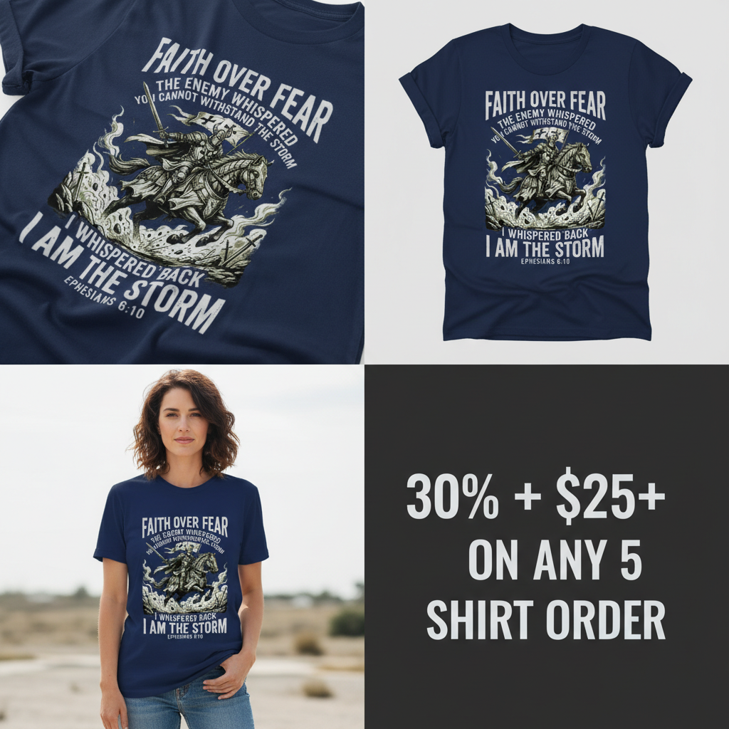 Faith Over Fear Warrior T-Shirt_4_panel