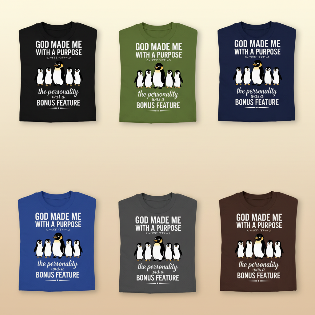 Purpose & Personality Penguin T-Shirt_6color_grid