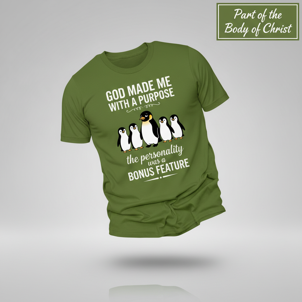 Purpose & Personality Penguin T-Shirt_3d_float
