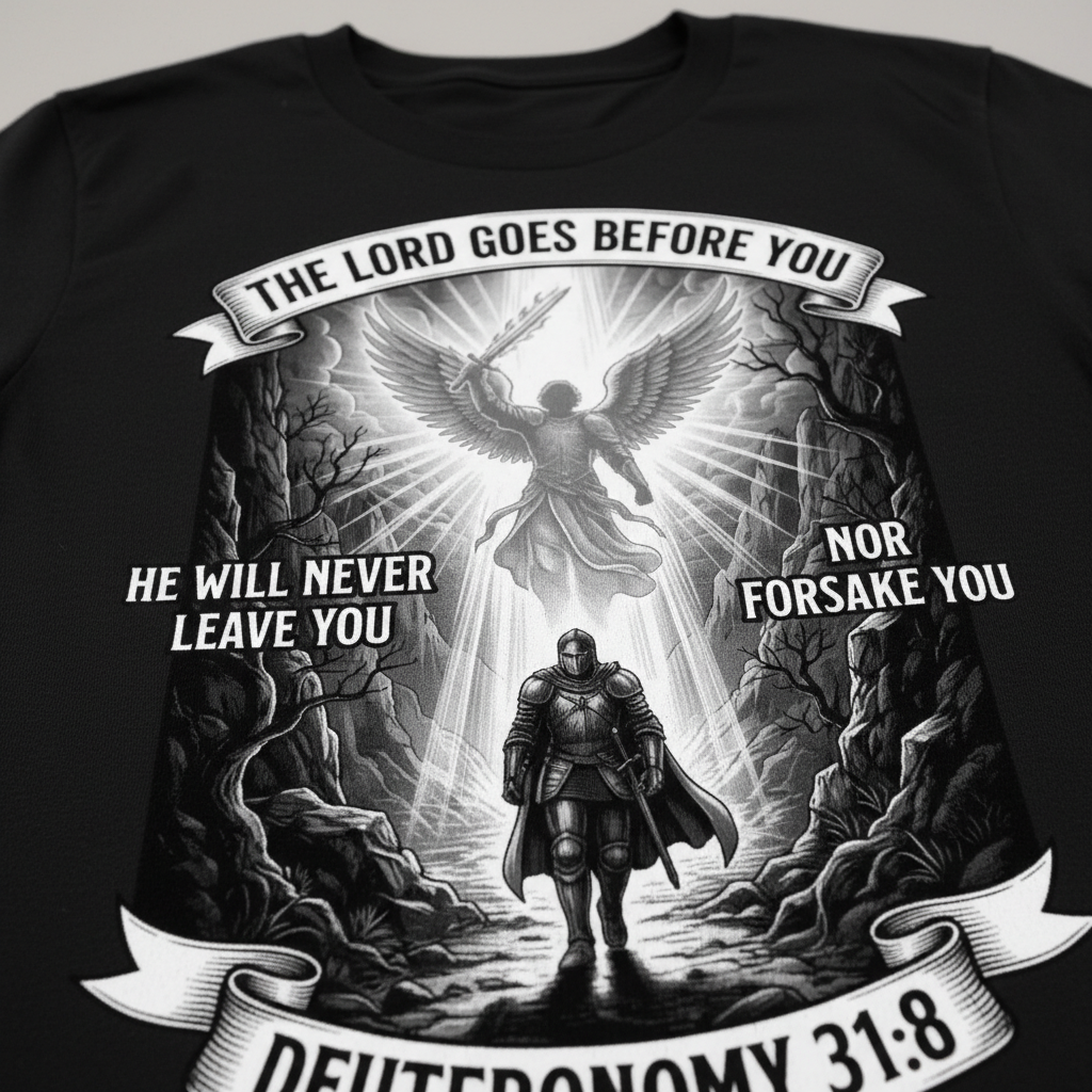 He Will Never Forsake T-Shirt__detail