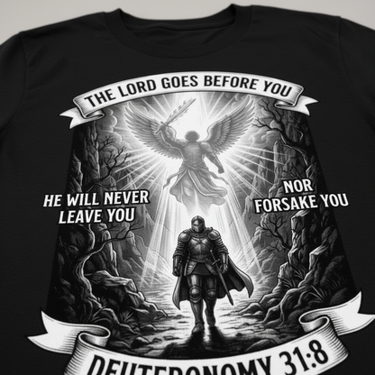 He Will Never Forsake T-Shirt__detail