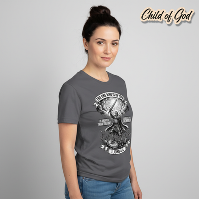 Greater Is He Warrior Scripture T-Shirt__hero