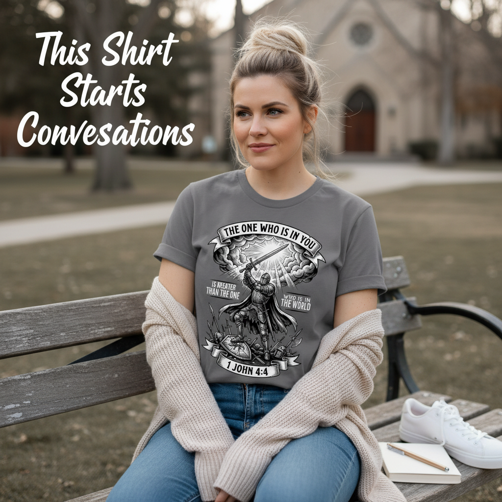 Greater Is He Warrior Scripture T-Shirt__pair