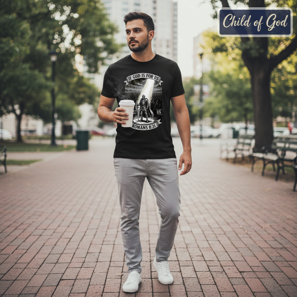 If God Is For Us Warrior T-Shirt__lifestyle
